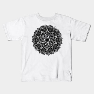 Monochrome Digital Mandala Kids T-Shirt